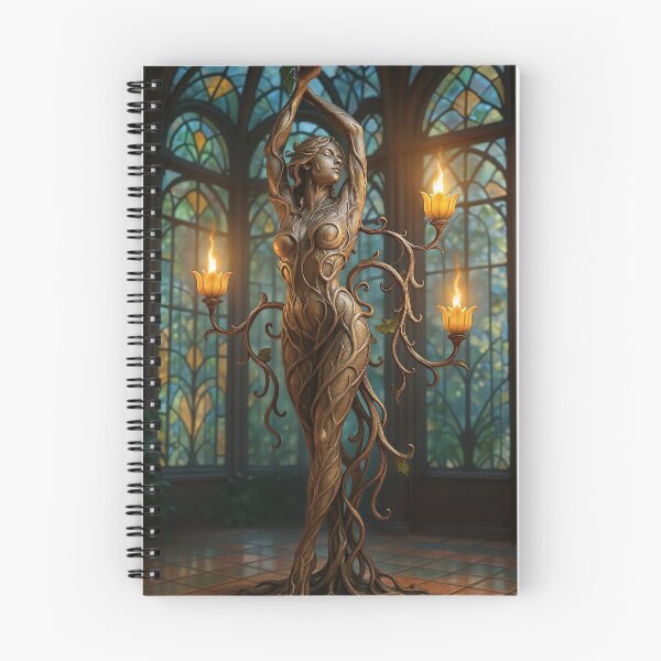 Item preview, Wooden goddess statue candleabra arms flame designed and sold by CathryneDelamort.