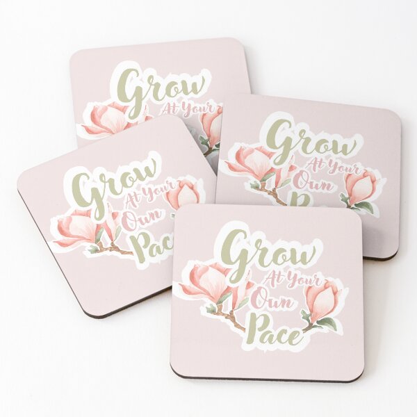 Item preview, Grow at Your Own Pace Sticker – Gentle Motivation Floral Design designed and sold by Velavue .