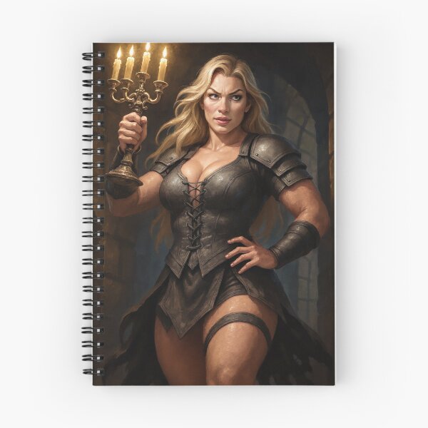 Item preview, Astrid armored warrior holds candlelit torch designed and sold by CathryneDelamort.