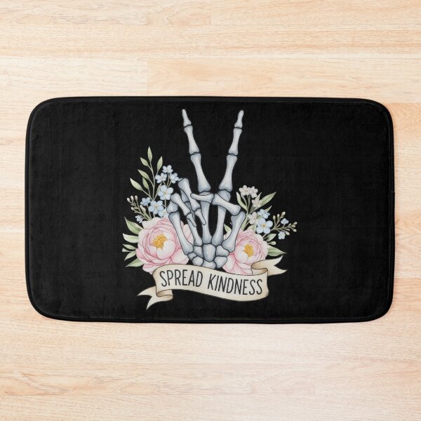 Item preview, "Spread Kindness" Skeleton Peace Sign – Watercolor Floral Positivity Art designed and sold by Luminari Creations.