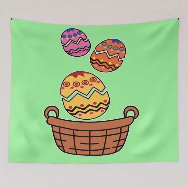 Item preview, Colorful Easter Eggs in Wicker Basket on Black Background designed and sold by RS4you.