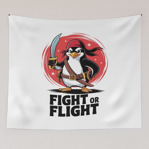 Item preview, fight or flight Penguin meme  designed and sold by RsFilsingerArt.