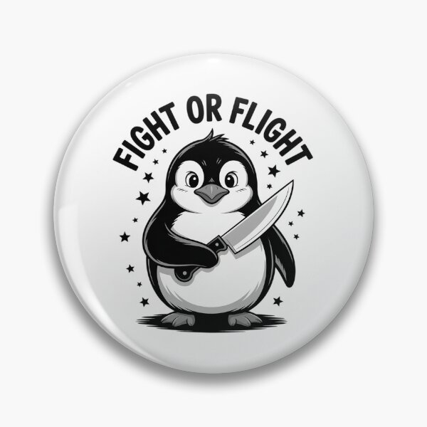 Item preview, Fight or Flight Penguin Pun Funny Meme Penguin Lover  designed and sold by RsFilsingerArt.