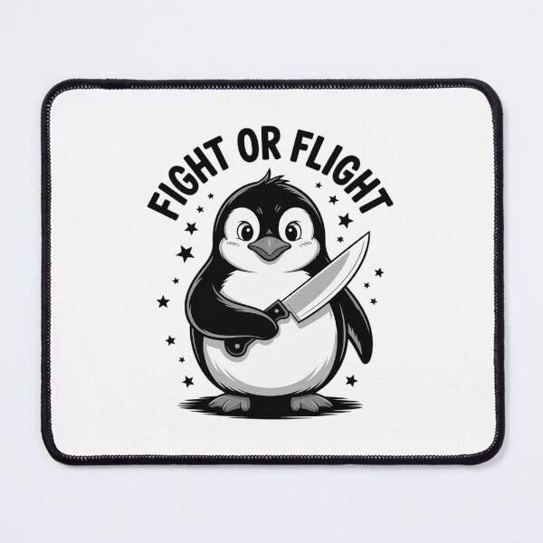 Item preview, Fight or Flight Penguin Pun Funny Meme Penguin Lover  designed and sold by RsFilsingerArt.