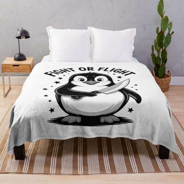 Item preview, Fight or Flight Penguin Pun Funny Meme Penguin Lover  designed and sold by RsFilsingerArt.