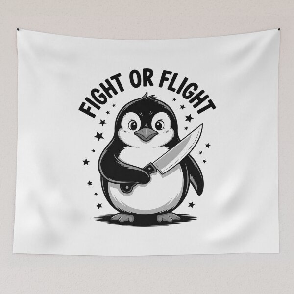 Item preview, Fight or Flight Penguin Pun Funny Meme Penguin Lover  designed and sold by RsFilsingerArt.