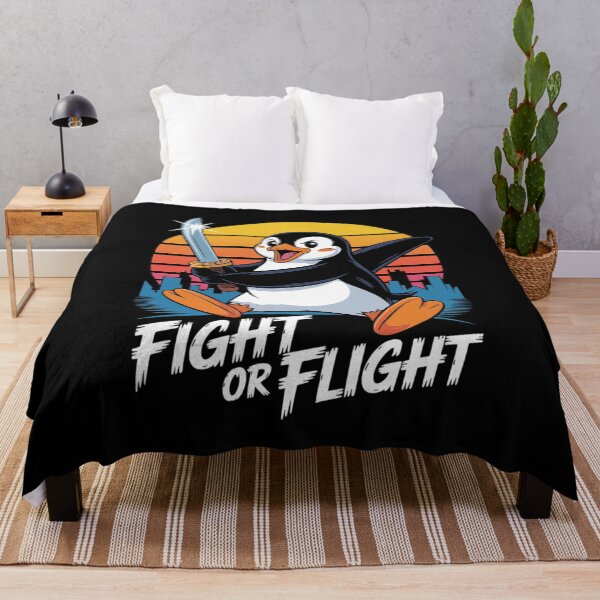 Item preview, Fight or Flight Vintage Penguin Pun Fight Or Flight Meme 1 designed and sold by RsFilsingerArt.
