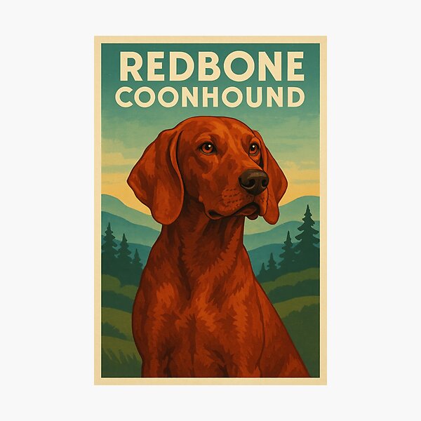Item preview, Redbone Coonhound Mountain Art designed and sold by Flying Doggo.