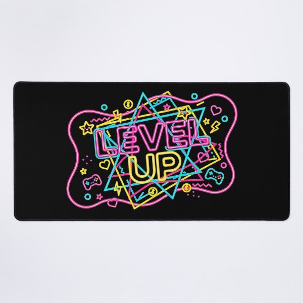 Item preview, Neon “Level Up” Abstract Gaming Logo designed and sold by GlobalBoom.