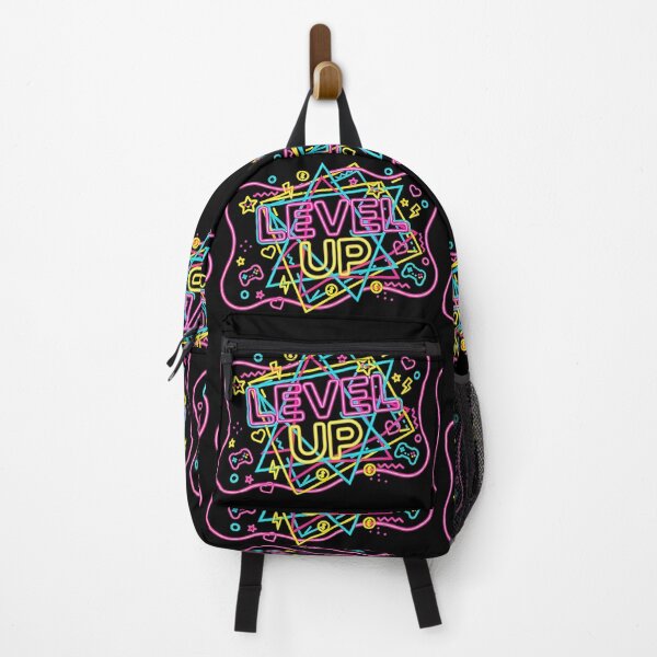 Item preview, Neon “Level Up” Abstract Gaming Logo designed and sold by GlobalBoom.