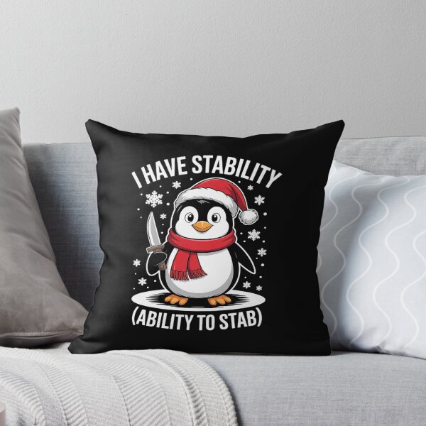 Item preview, Fun Meme Penguin With Knife I Have Stability Ability To Stab  designed and sold by RsFilsingerArt.