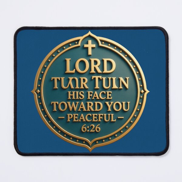 Item preview, The Lord Turn His Face Toward You – Peaceful 3D Christian Blessing Label , designed and sold by PaintMeWorld.