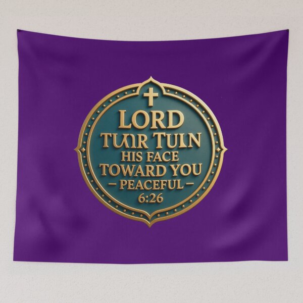 Item preview,  The Lord Turn His Face Toward You – Peaceful 3D Christian Blessing Label , designed and sold by PaintMeWorld.