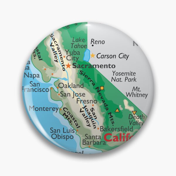 Item preview, California Map – Mountains, Coast & Cities designed and sold by WorldAtlas.com.