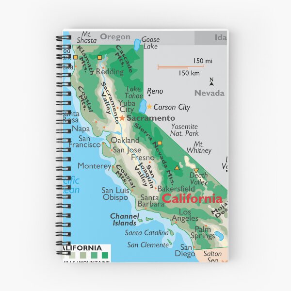 Item preview, California Map – Mountains, Coast & Cities designed and sold by WorldAtlas.com.