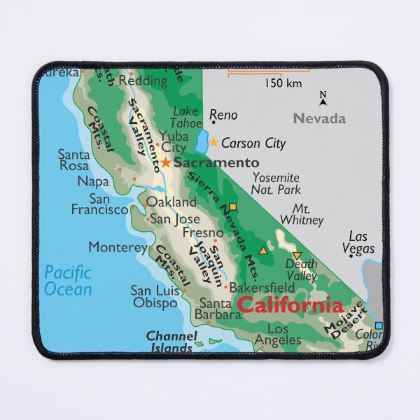 Item preview, California Map – Mountains, Coast & Cities designed and sold by WorldAtlas.com.