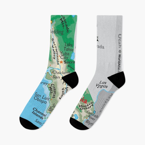 Item preview, California Map – Mountains, Coast & Cities designed and sold by WorldAtlas.com.