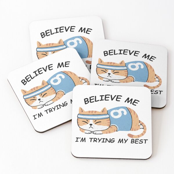 Item preview, Believe Me I'm Trying My Best - Funny Tired Sports Cat Art designed and sold by AdyKurniawan.