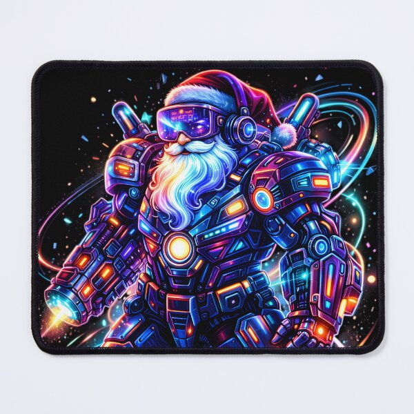 Item preview, Santa AI Overdrive | Cyberpunk RGB Armor Futuristic Christmas Art designed and sold by SoulenCify.
