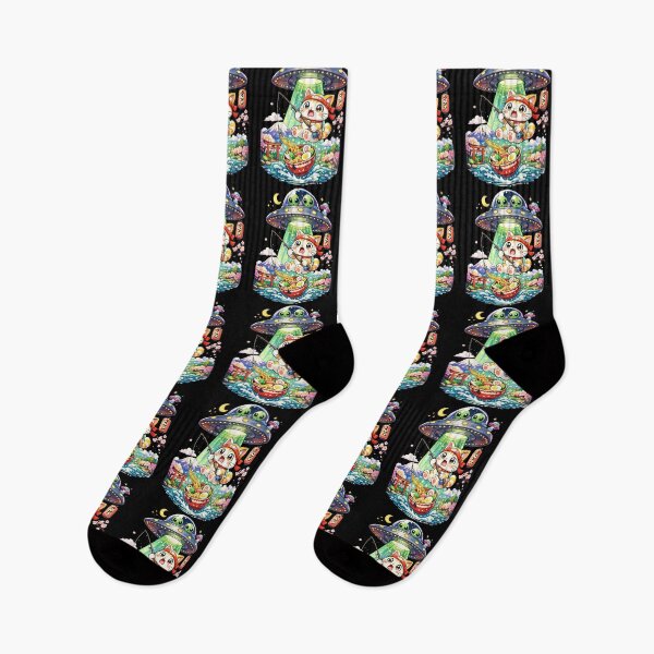 Item preview, Cute Cat Fishing Ramen – Alien Abduction designed and sold by DavdPrt.