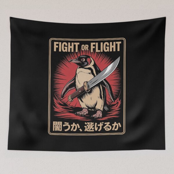 Item preview, Funny Fight Or Flight Meme Penguin With Knife 2  designed and sold by RsFilsingerArt.