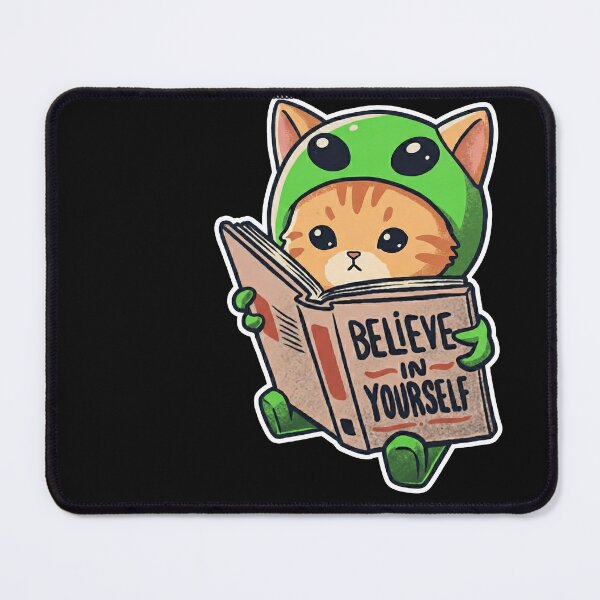 Item preview, Believe In Yourself - Cute Alien Cat Reading Book Art designed and sold by AdyKurniawan.