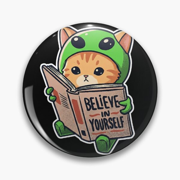 Artikelvorschau, Glaube an dich selbst – Niedliche Alienkatze liest Buch entworfen und verkauft von AdyKurniawan.