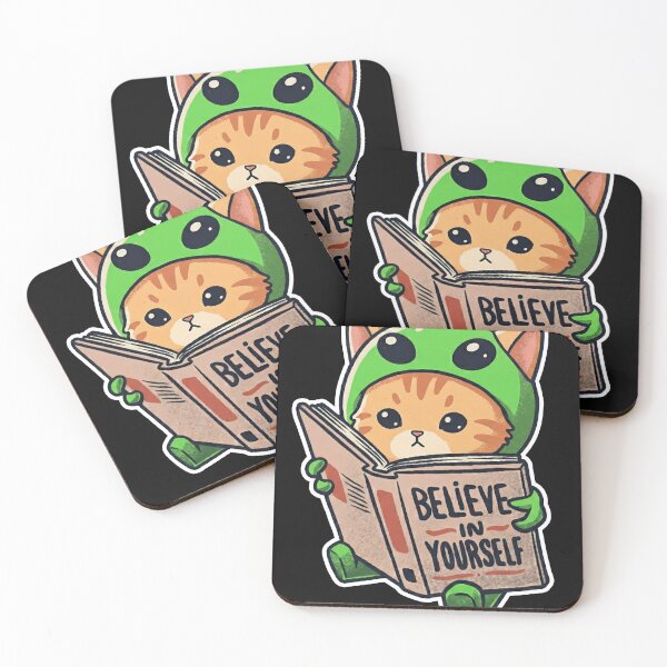 Item preview, Believe In Yourself - Cute Alien Cat Reading Book Art designed and sold by AdyKurniawan.