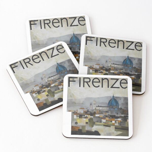 Item preview, Florence Cubism Art Print | Warm Terracotta Contemporary Italian Cityscape designed and sold by OzzFrequency.