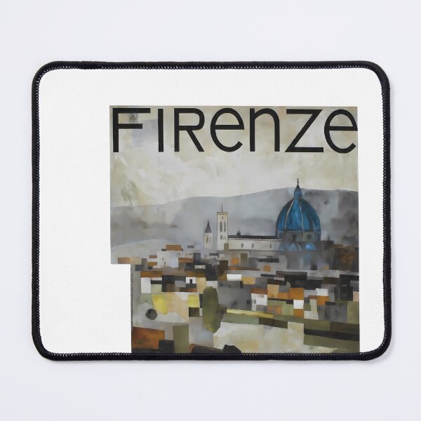 Item preview, Florence Cubism Art Print | Warm Terracotta Contemporary Italian Cityscape designed and sold by OzzFrequency.