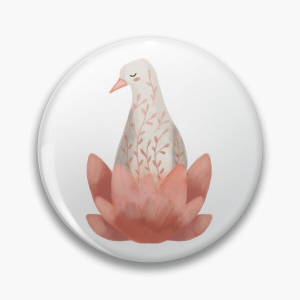 Item preview, Folk Dove with Water Lily Flowers, Symbol of Peace and Harmony, Symbolic Animals and Folklore designed and sold by Dormitria.