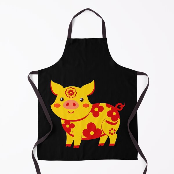 Item preview, Adorable Red and Gold Chinese Zodiac Pig with Floral Patterns designed and sold by Jirada.