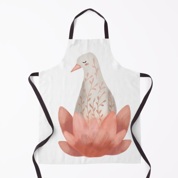 Item preview, Folk Dove with Water Lily Flowers, Symbol of Peace and Harmony, Symbolic Animals and Folklore designed and sold by Dormitria.