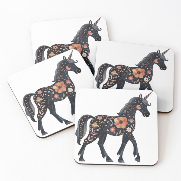 Item preview, Black Unicorn, Floral Unicorn designed and sold by xiao xuans.