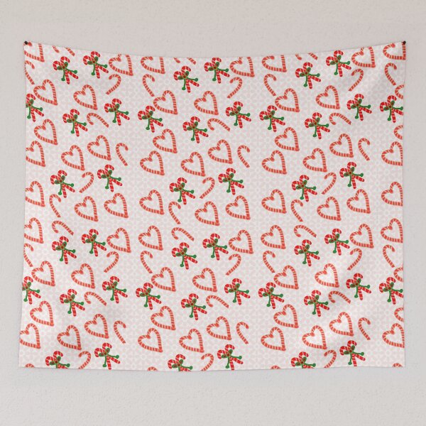 Item preview, Candy Cane Heart Christmas Blanket – Cozy Holiday Pattern designed and sold by HopeAndHustle.