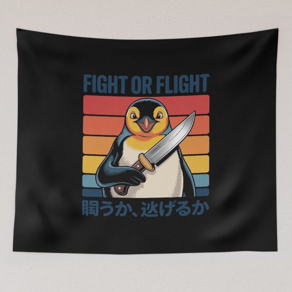 Item preview, Funny Fight Or Flight Meme Penguin With Knife Vintage  designed and sold by RsFilsingerArt.