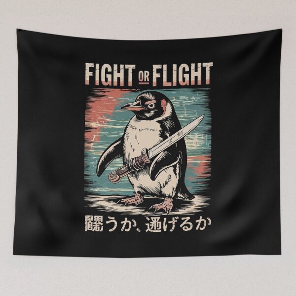 Item preview, Funny Fight Or Flight Meme Penguin With Knife1  designed and sold by RsFilsingerArt.