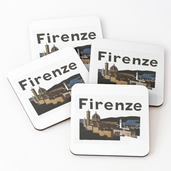 Item preview, Florence Sunset Cubism Art | Golden Hour Contemporary Italian Skyline Print designed and sold by OzzFrequency.