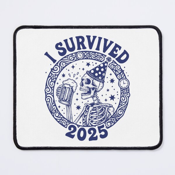 Item preview, I Survived 2025 Skeleton New Year's Eve designed and sold by LuminOrb.
