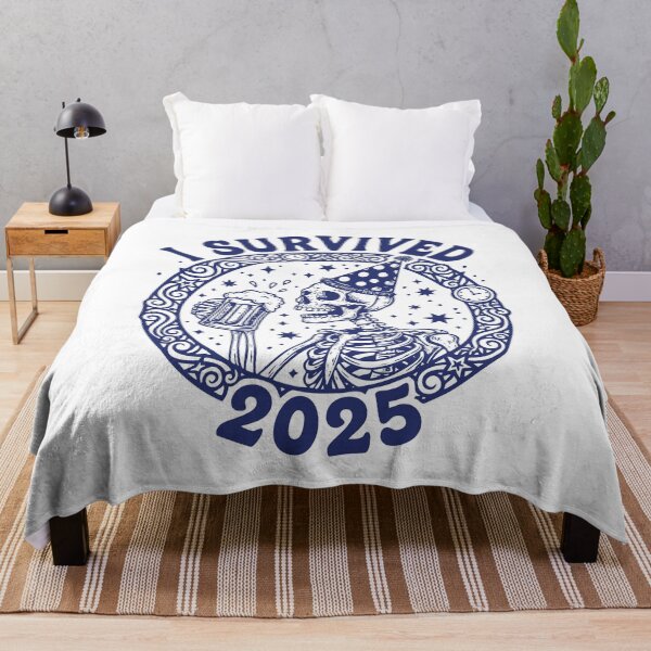 Item preview, I Survived 2025 Skeleton New Year's Eve designed and sold by LuminOrb.