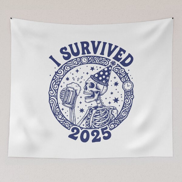 Item preview, I Survived 2025 Skeleton New Year's Eve designed and sold by LuminOrb.