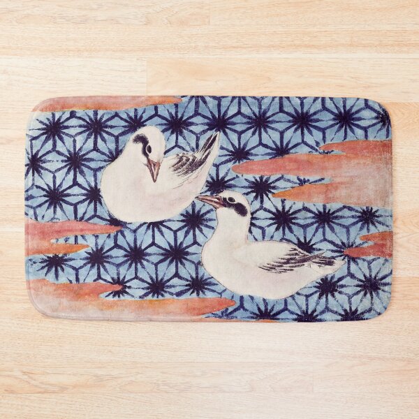 Item preview, Japanese White Birds and Geometric Pattern - Vintage Ukiyo-e Art designed and sold by Open Canvas.