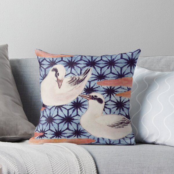 Item preview, Japanese White Birds and Geometric Pattern - Vintage Ukiyo-e Art designed and sold by Open Canvas.