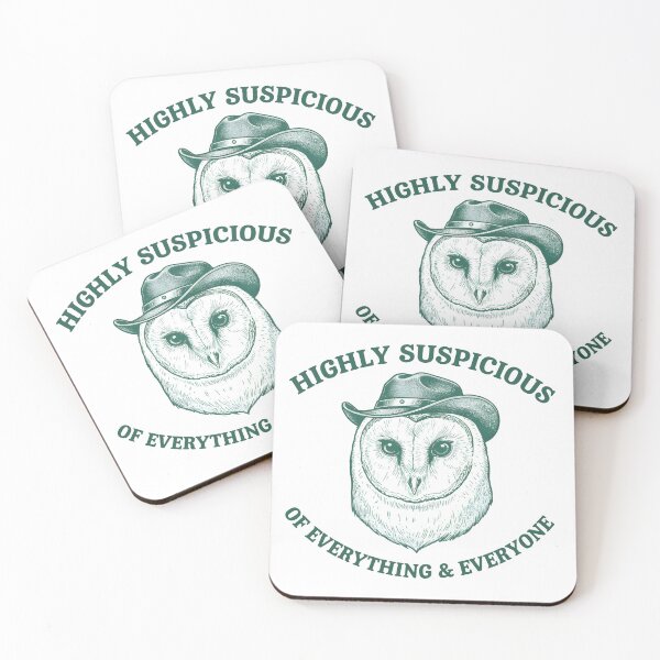 Item preview, Highly Suspicious Owl – Funny Vintage Animal Illustration designed and sold by Senkov.