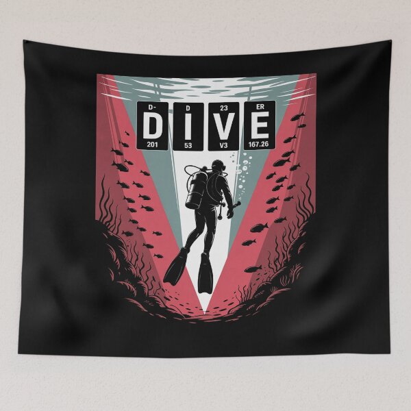 Item preview, Scuba Diver Periodic Table Elements Scuba Diving Flag designed and sold by andreaswest.