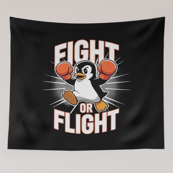 Item preview, Funny Penguin Pun Fight Or Flight Meme Box Fight Or Flight  designed and sold by RsFilsingerArt.