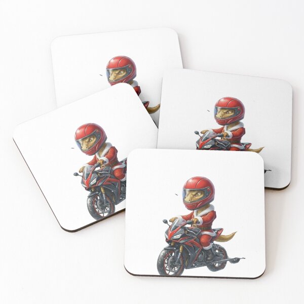 Item preview, Epic Dragon Santa on Motorcycle Art designed and sold by Good-moods.