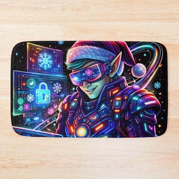 Item preview, Cyber Elf RGB Hacker | Futuristic Christmas Tech Assistant Art designed and sold by SoulenCify.