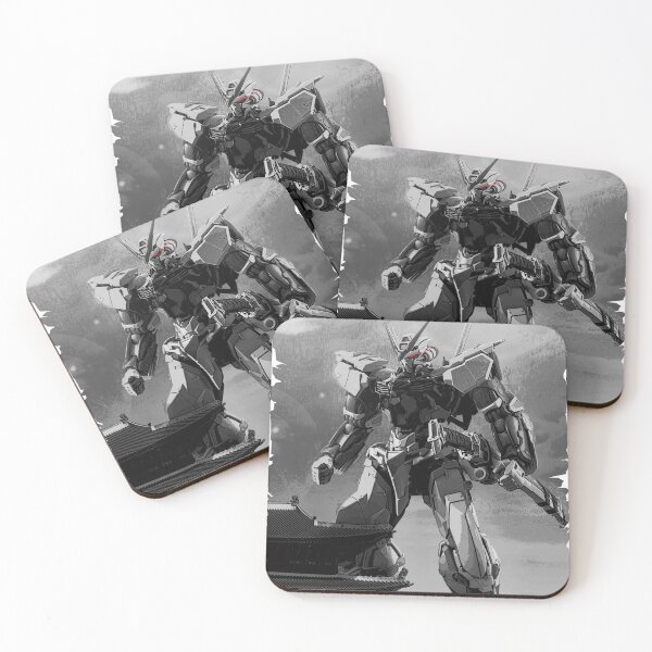 Item preview, black white astray red frame digital art illustration designed and sold by sabartgunpla.
