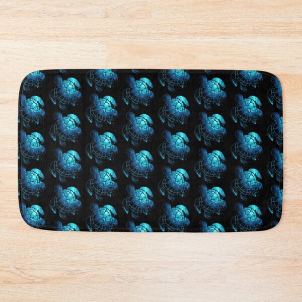 Item preview, Glowing Blue Bioluminescent Sea Turtle with Cosmic Shell Pattern designed and sold by zoughlal.